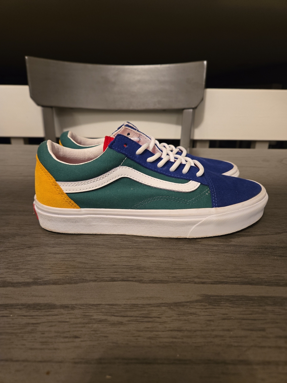 Vans Old Skool Low Top Sneakers in Blue/Green/Yellow